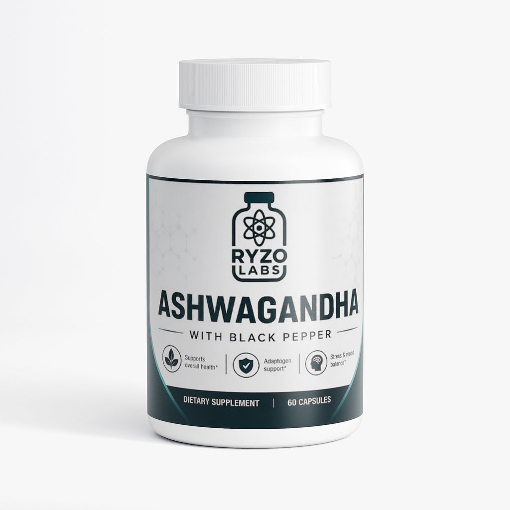 Ashwagandha supplement for stress relief and relaxation support by Ryzo Labs